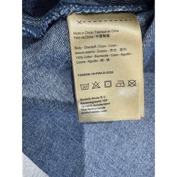 Scotch and Soda Amsterdams Blauw Matchy Matchy denim SS button down size Medium - Picture 14 of 15